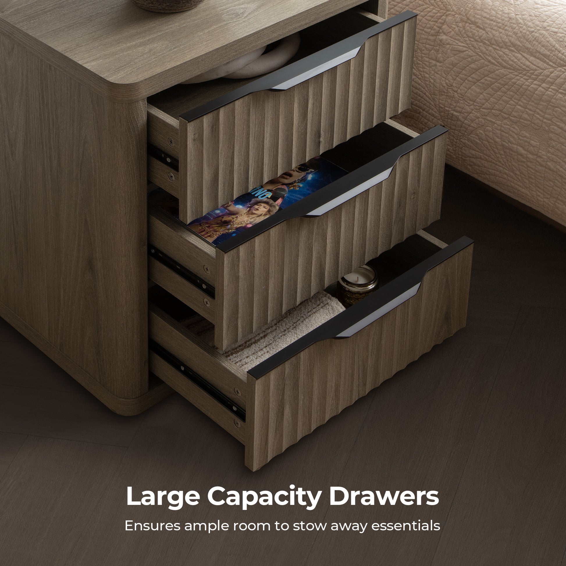 Cas Nightstands, 3 Drawers