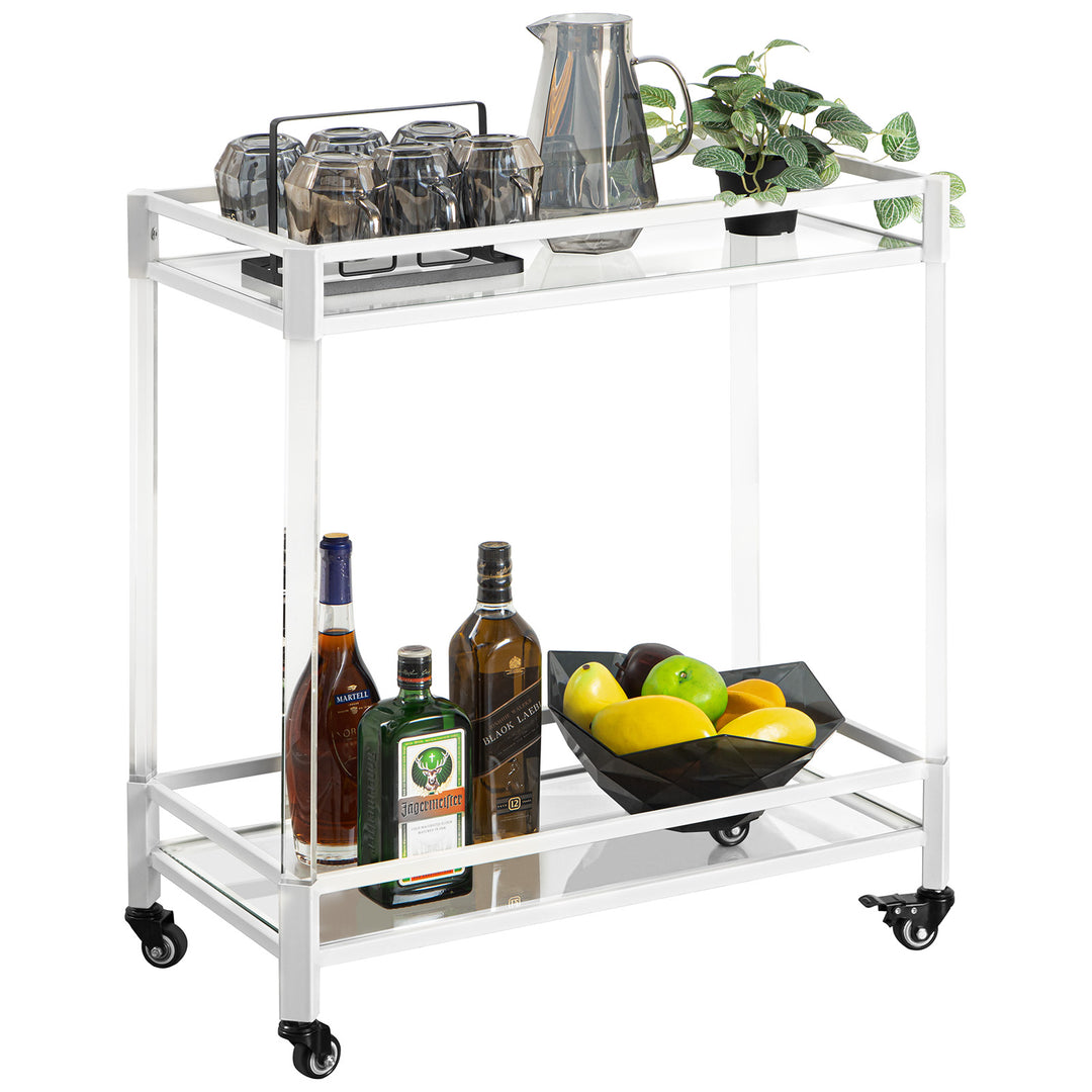 Acrylic Bar Cart，Mirrored Shelves
