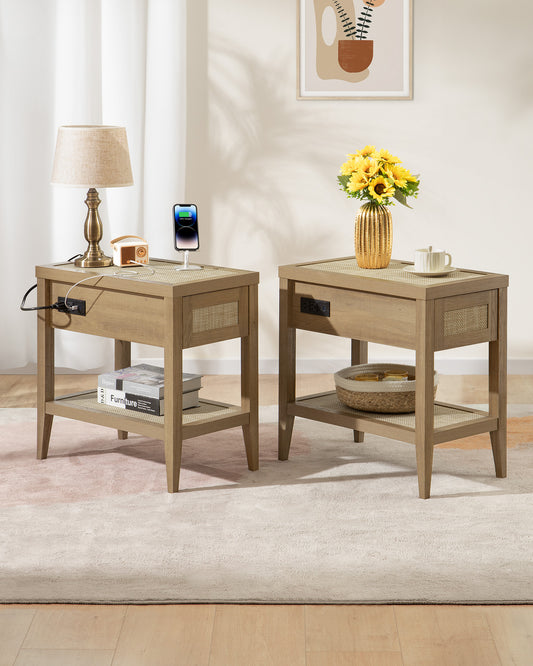 Savanna Nightstands with Charging Station