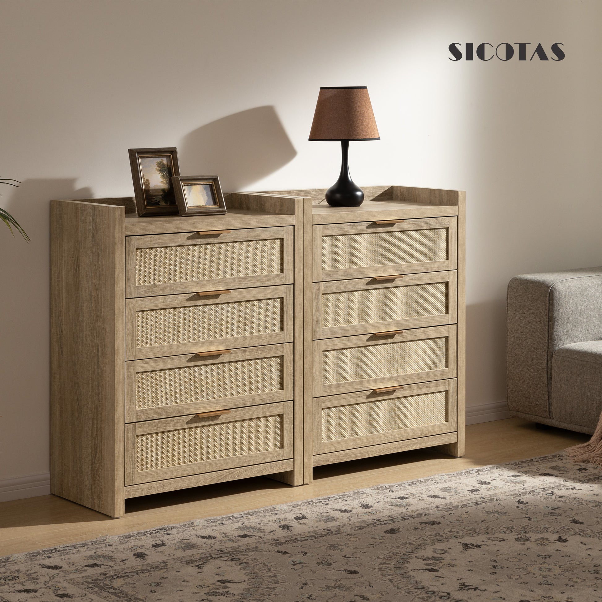 Savanna Wood Dresser, 4 Drawers - Sicotas