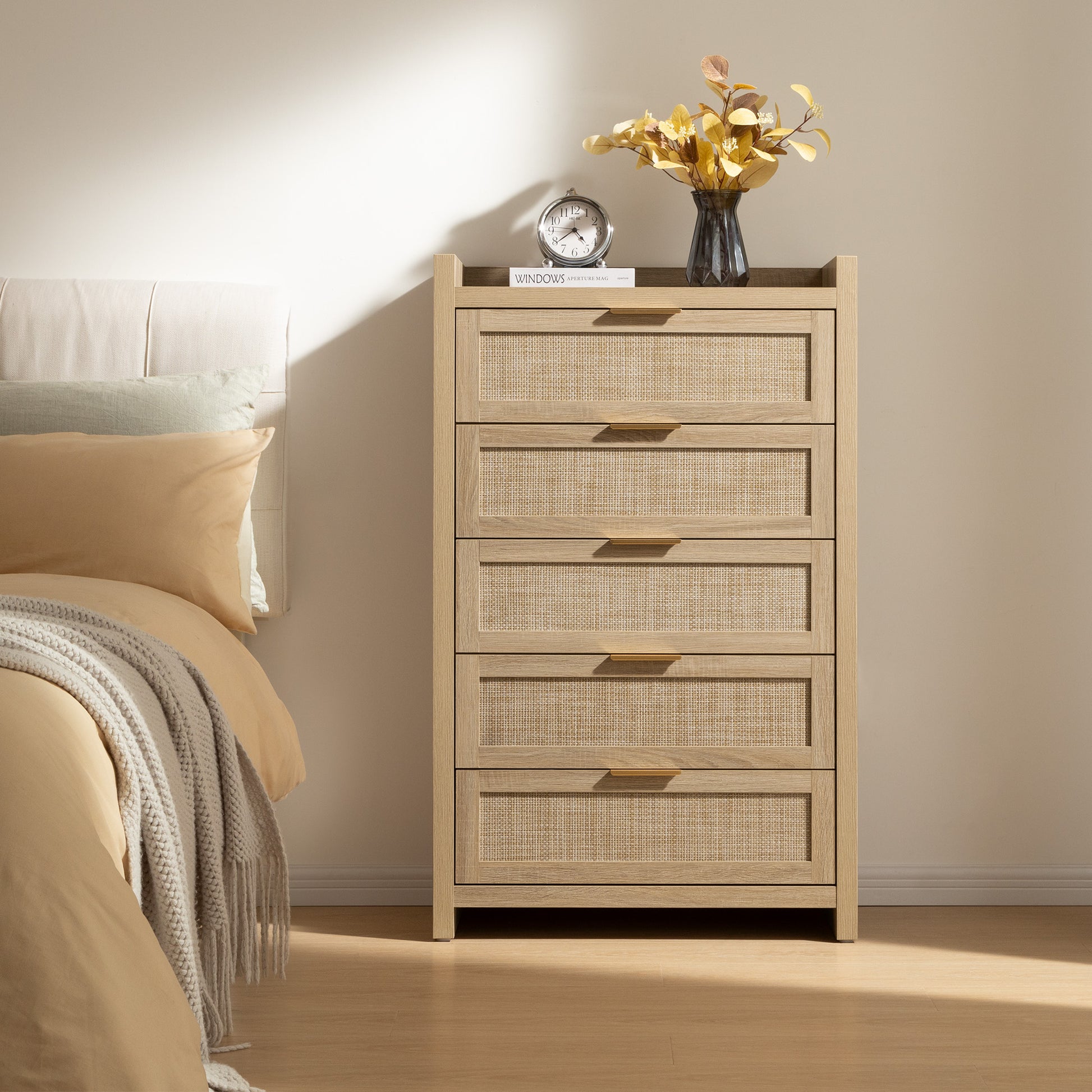 Savanna Wood Dresser, 5 Drawers - Sicotas