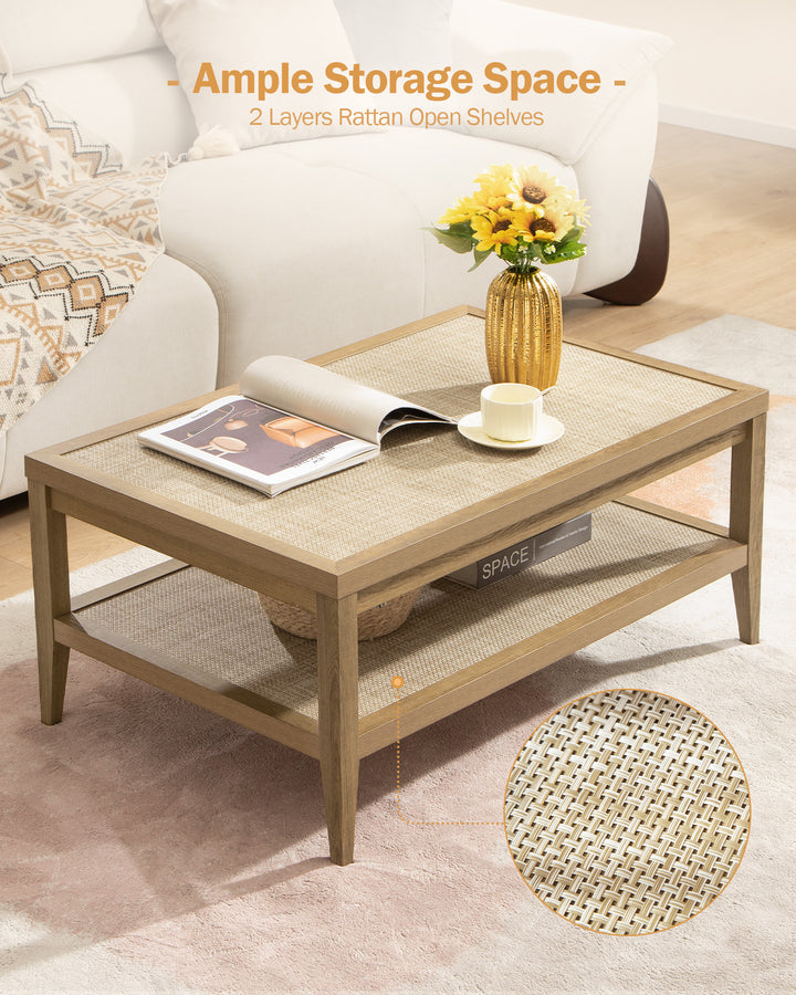 Coffee Table,Rattan Style