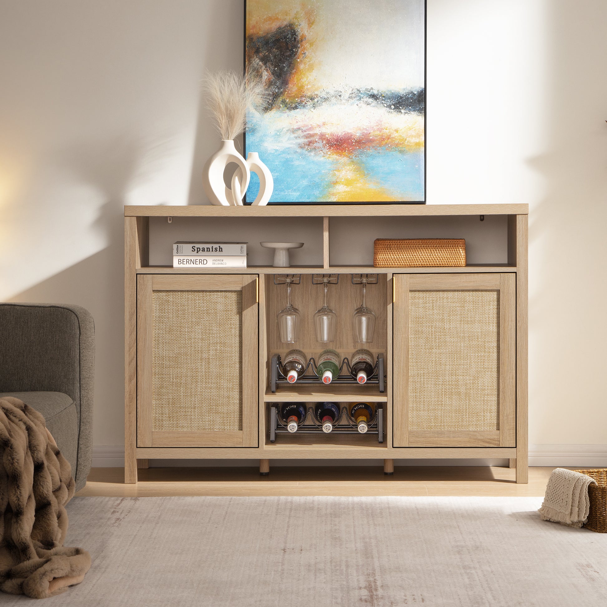 Savanna Bar Cabinet with Glass Holder