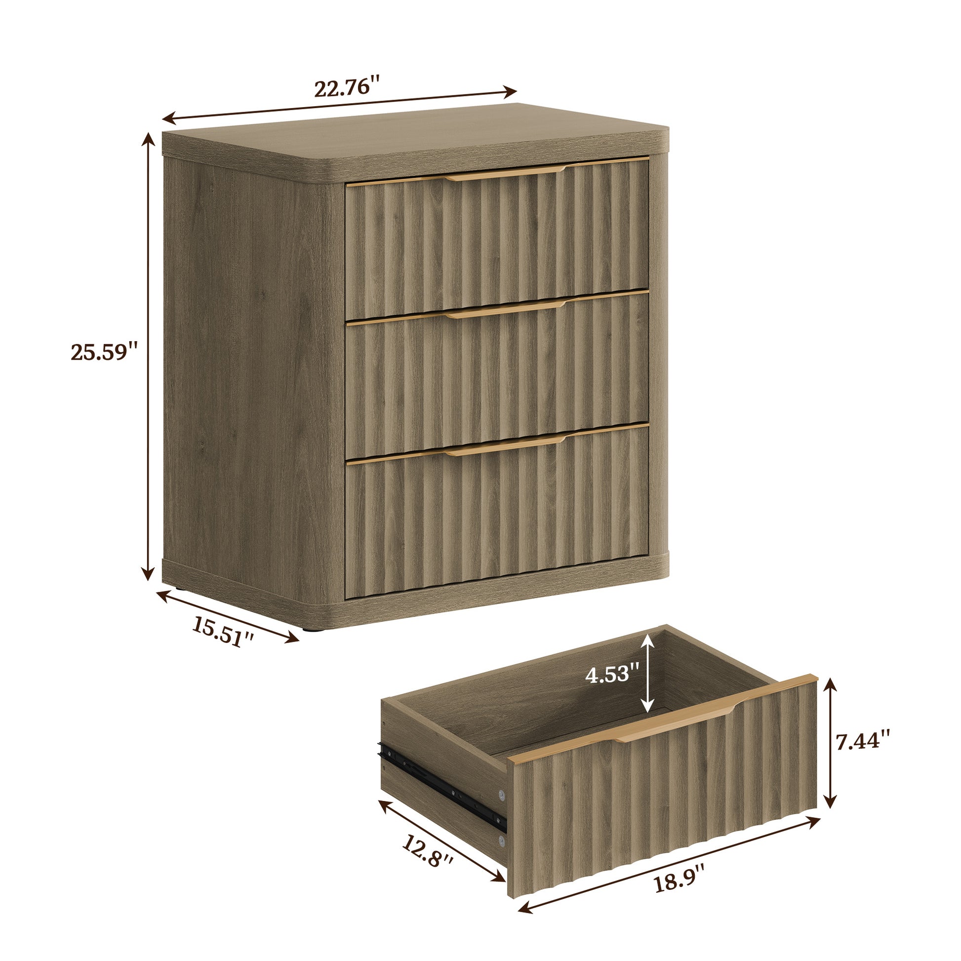 Cas Nightstands with 3 Drawers - Sicotas