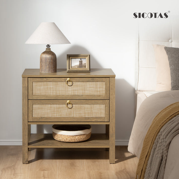 Savanna White Nightstand, 25.6Inch Height