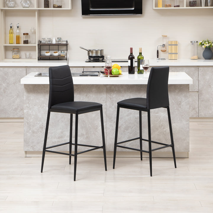 Faux Leather Bar Stools,26Inch