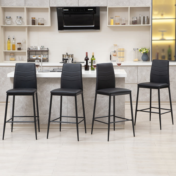 Faux Leather Bar Stools,26Inch