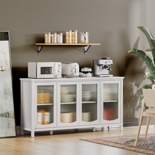 64" White Buffet Cabinet