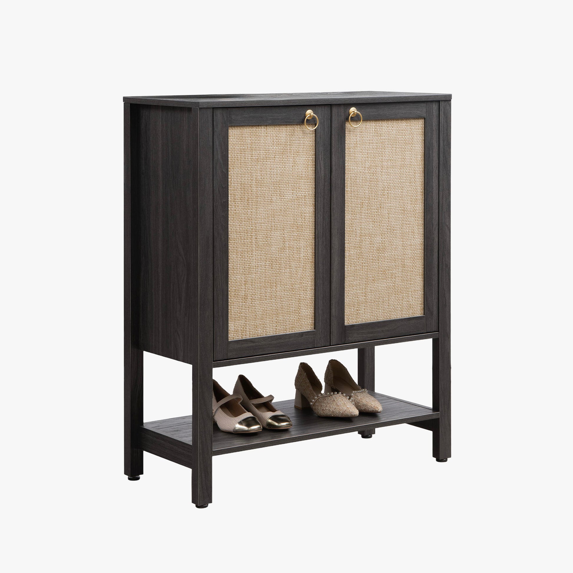 Terra Black Shoe Cabinet, 2 Doors