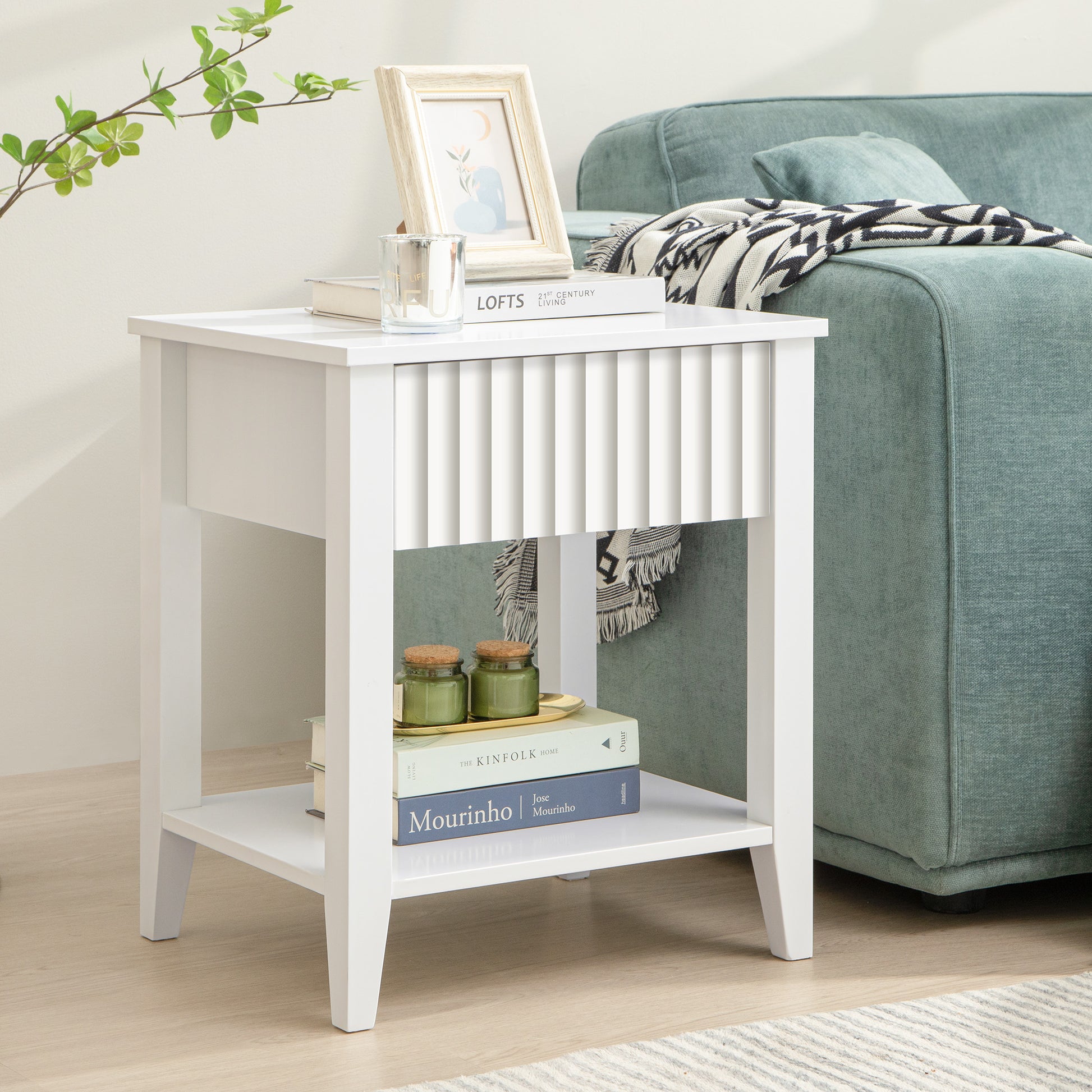 Opus White Nightstands - Sicotas