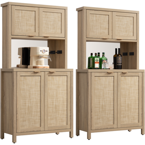 Savanna Pantry Cabinet,Rattan Door