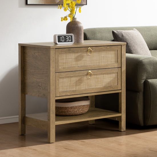 Savanna White Nightstand, 25.6Inch Height