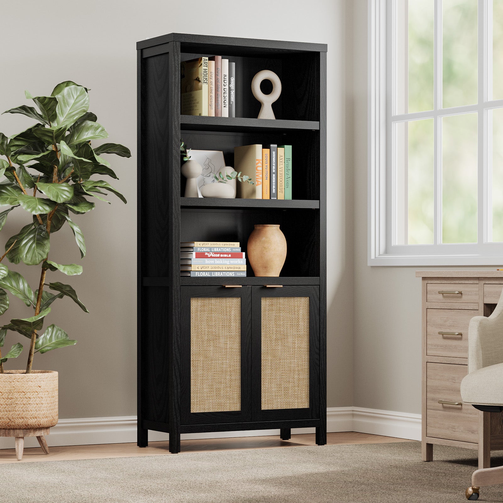 Savanna 70.9'' Tall Black Bookcase