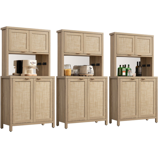 Savanna Pantry Cabinet,Rattan Door