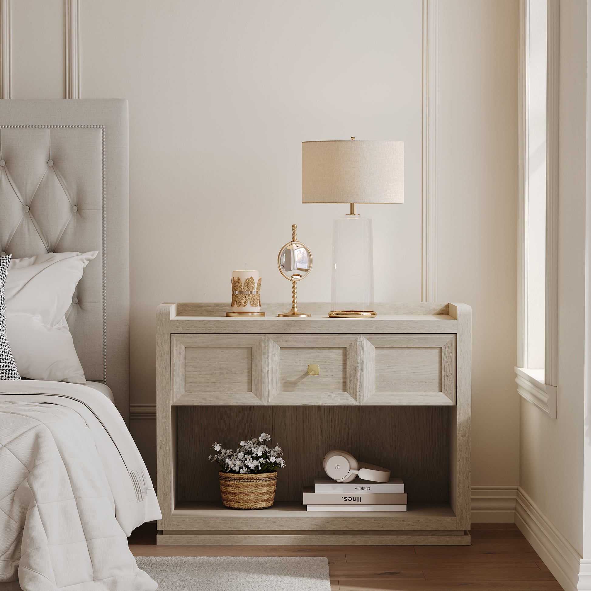 Helio Nightstand, 31 Inch Wide