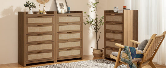 Savanna Wood Dresser, 5 Drawers - Sicotas