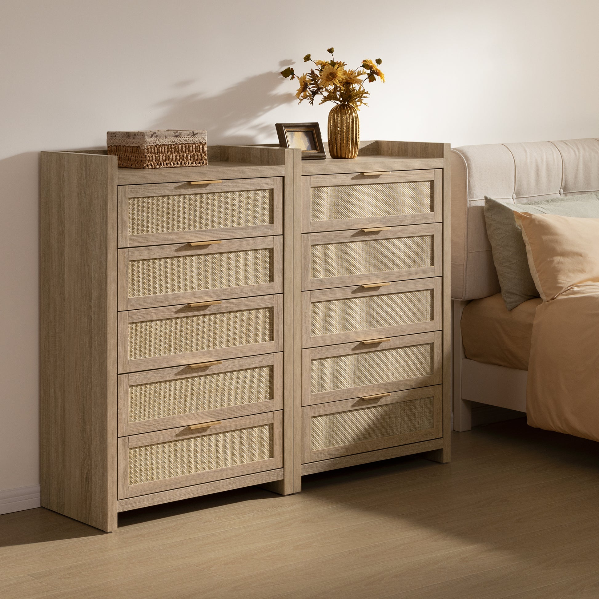 Savanna Wood Dresser, 5 Drawers - Sicotas