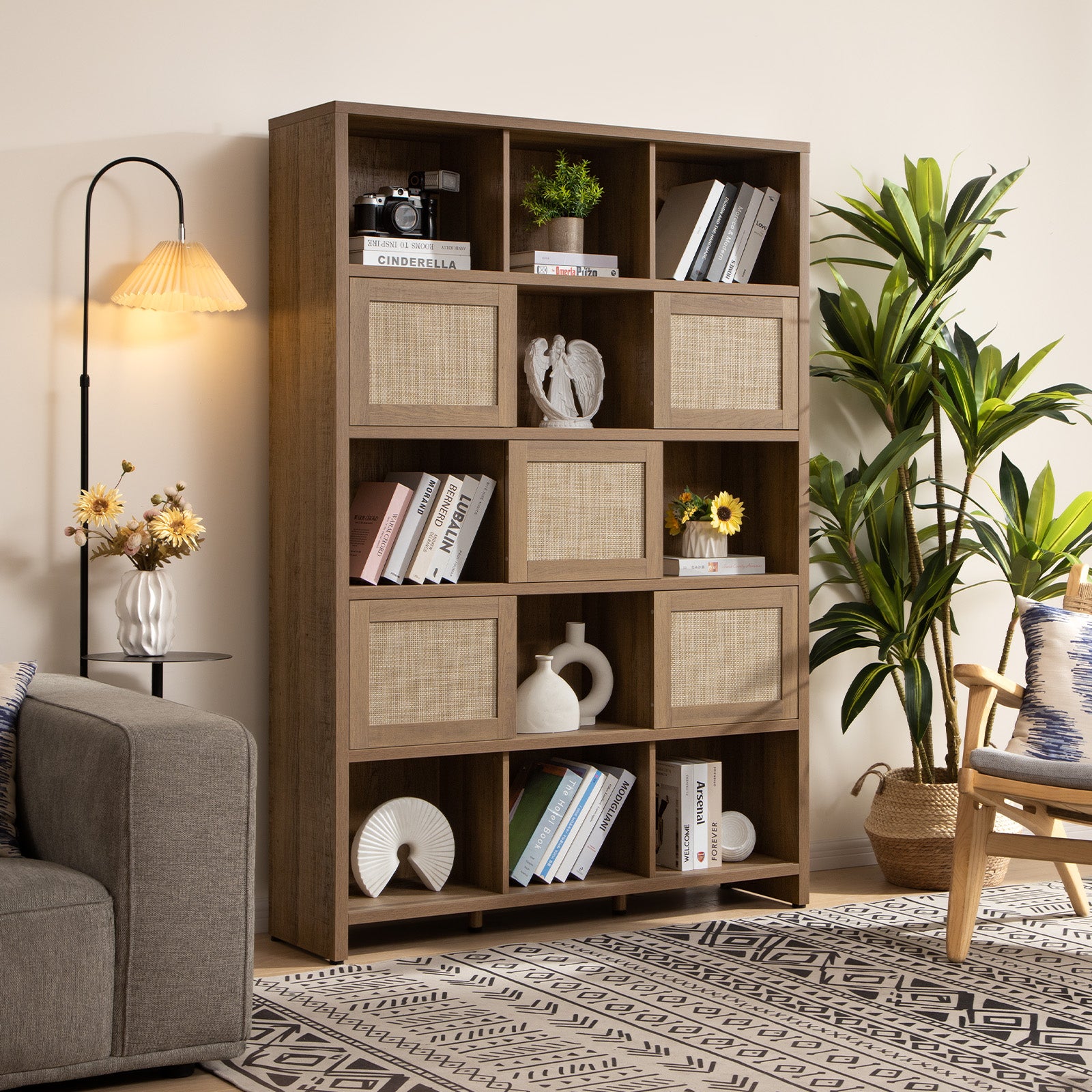 Savanna Rattan Bookcase - Sicotas