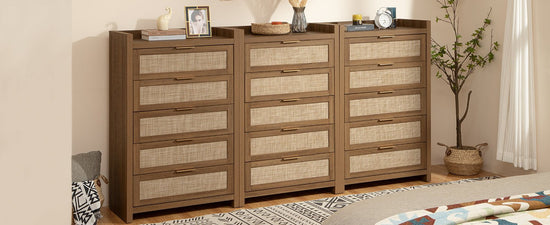 Savanna Wood Dresser, 5 Drawers - Sicotas