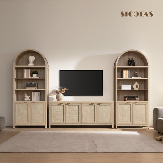 Savanna Arched Bookcase with Doors