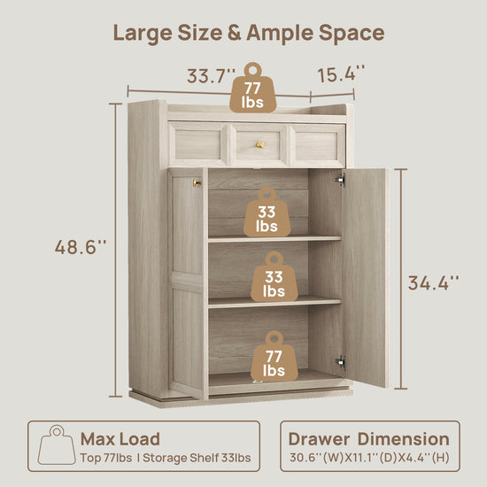 Helio Tall Buffet Cabinet, 48.6Inch