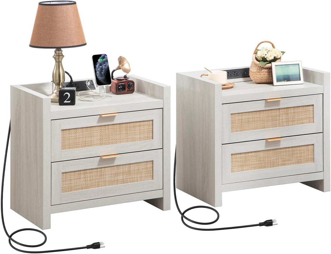 White Night Stand with Drawer