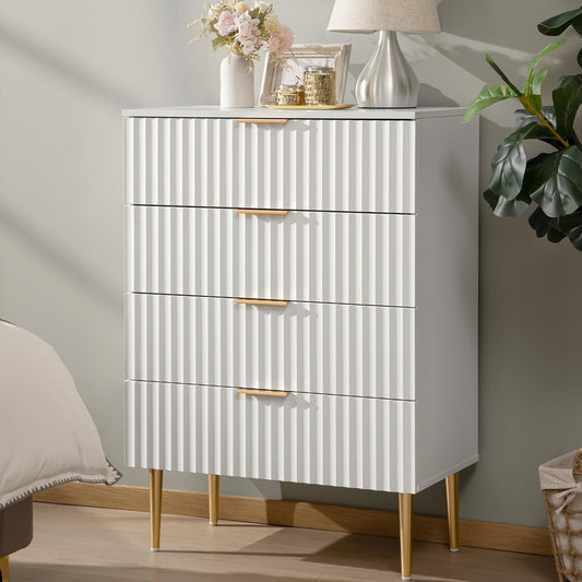 Opus White Dresser with 4 Drawers