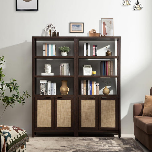 Savanna 70.9" Bookshelves, Brown Cherry