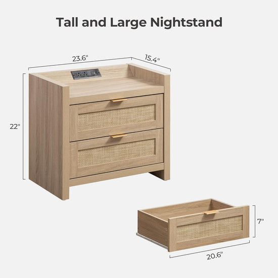 Savanna Nightstand with Charging Station