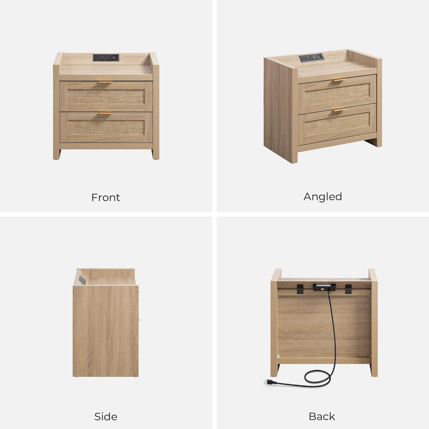 Savanna Nightstand with Charging Station