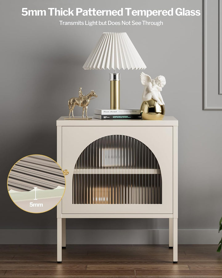 Nightstands,Corrugated Tempered Glass