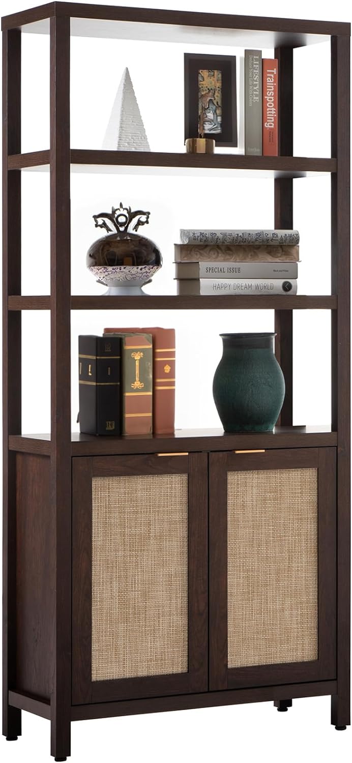 Savanna 70.9" Bookshelves, Brown Cherry