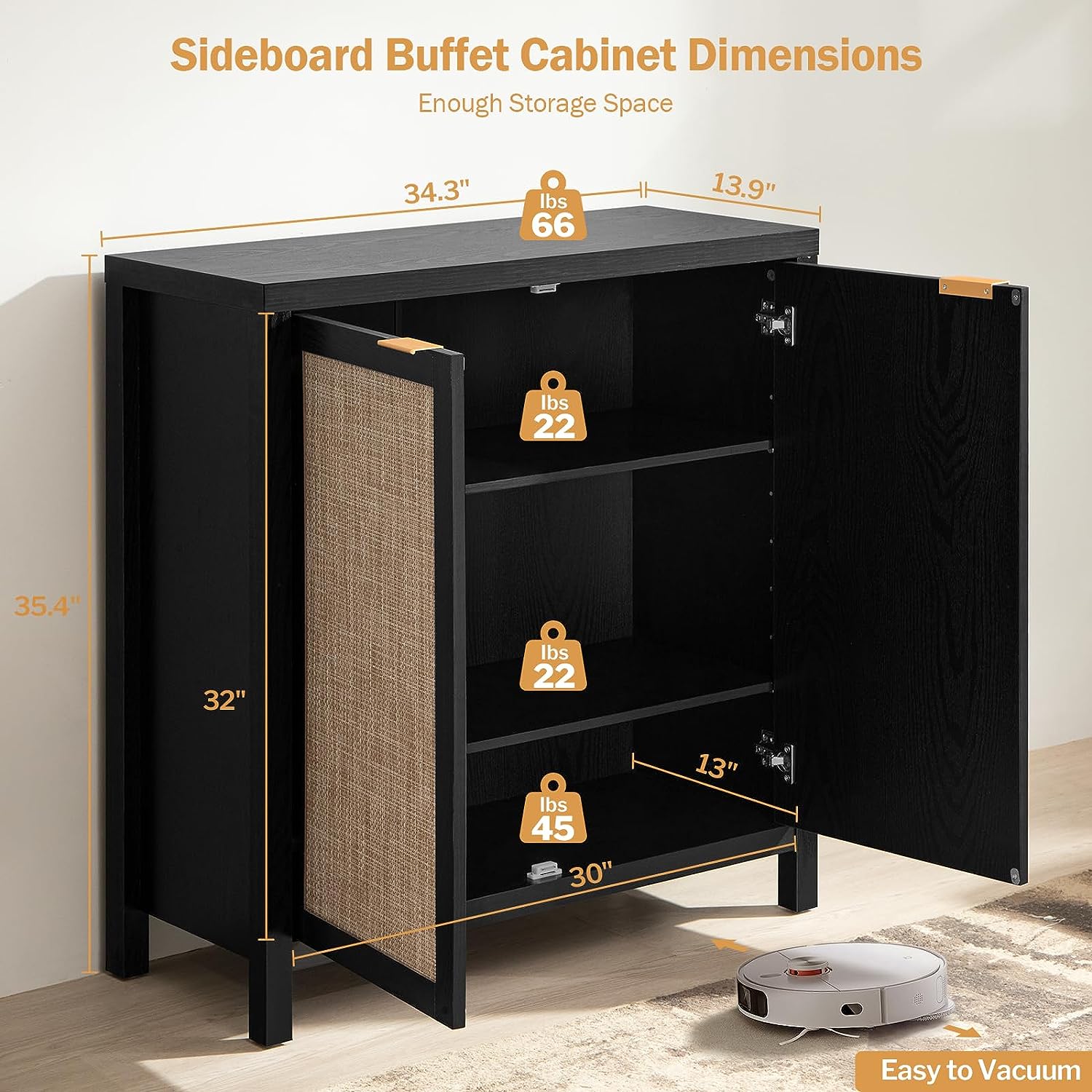 Savanna Black Buffet Cabinets