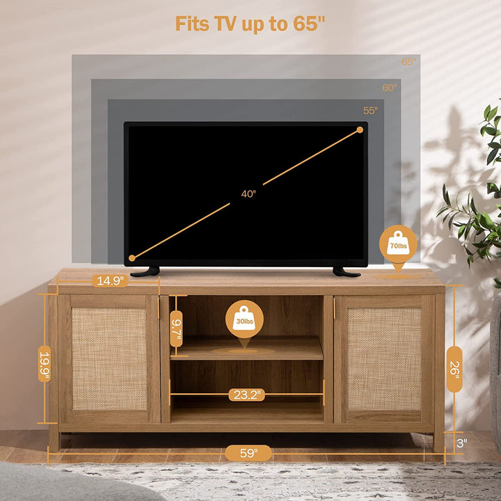 Savanna 59" Rattan TV Stand