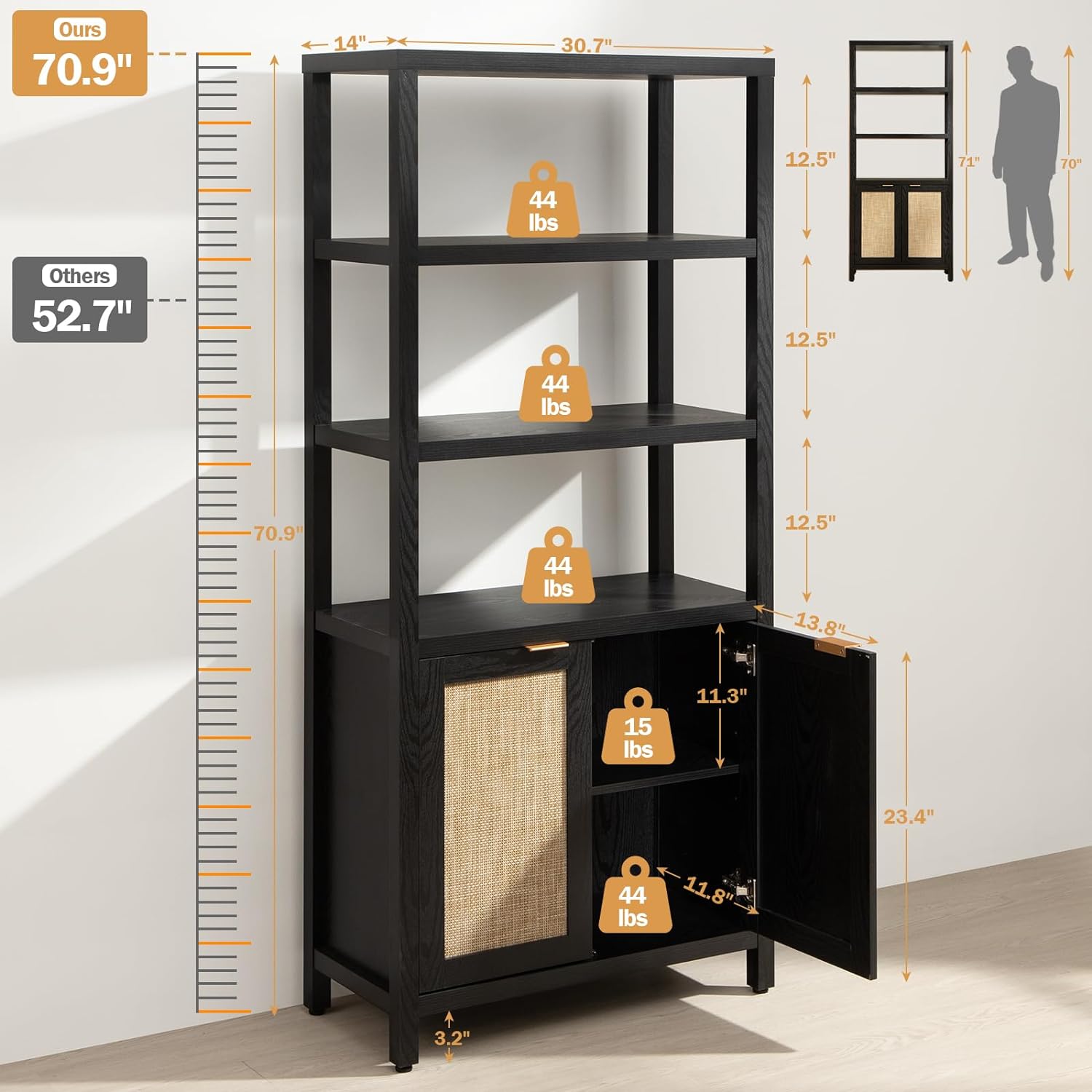 Savanna 70.9Inch Tall Bookshelves