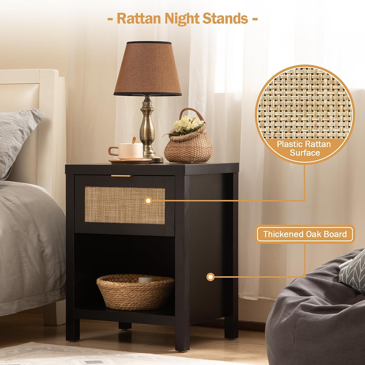 Savanna Rattan Nightstand