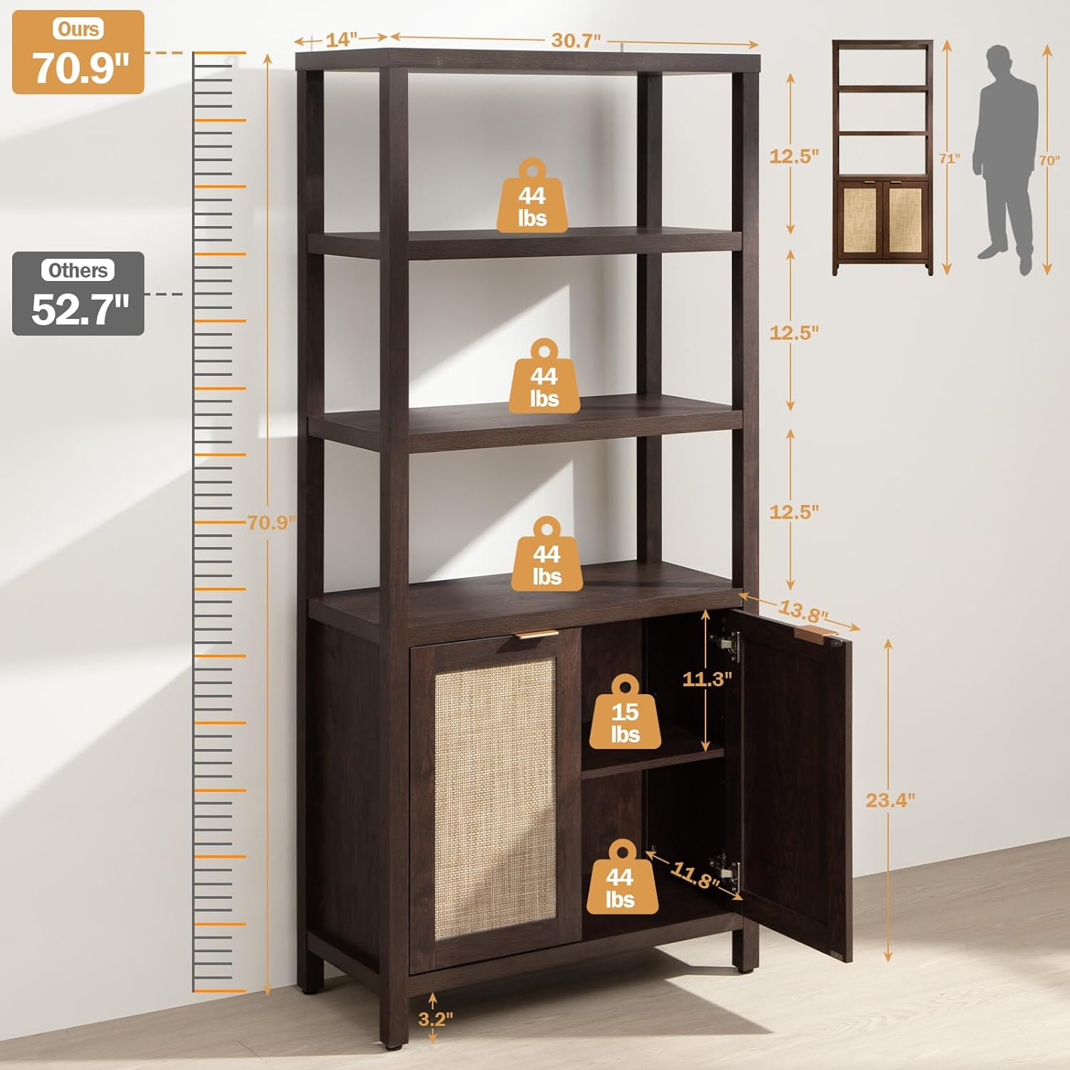 Savanna 70.9Inch Tall Bookshelves