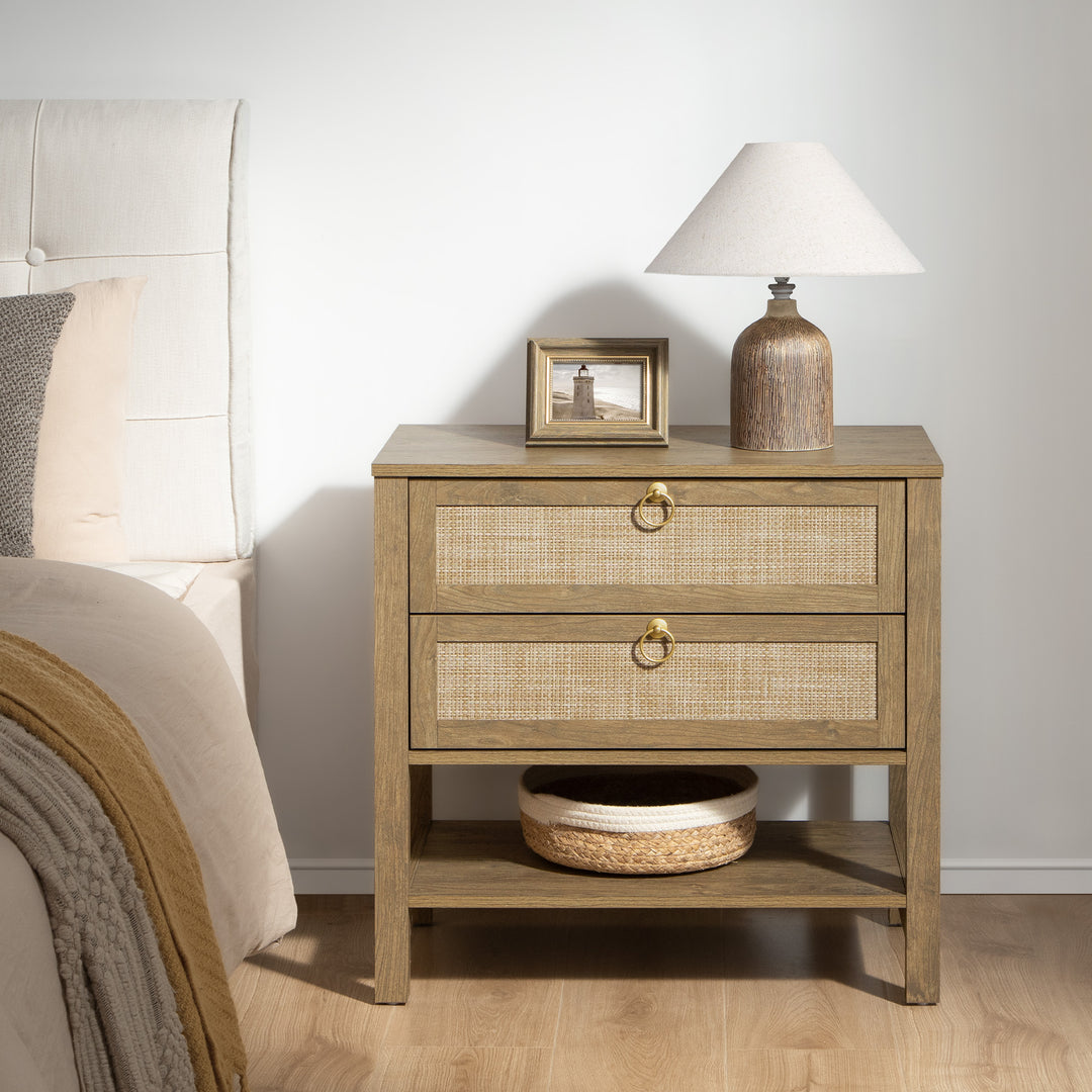 Savanna White Nightstand, 25.6Inch Height