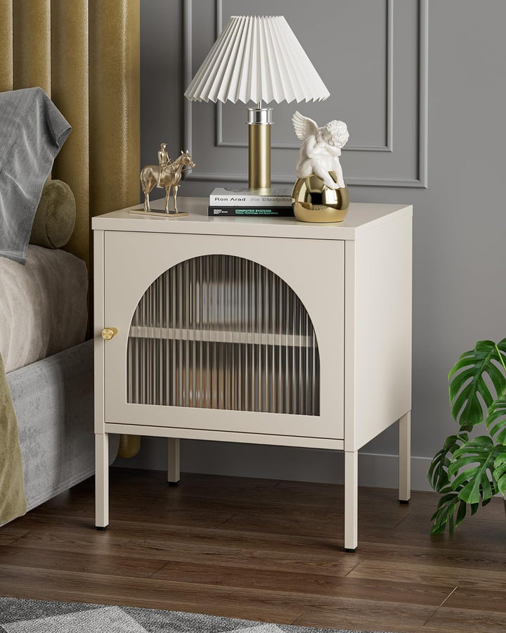 Nightstands,Corrugated Tempered Glass