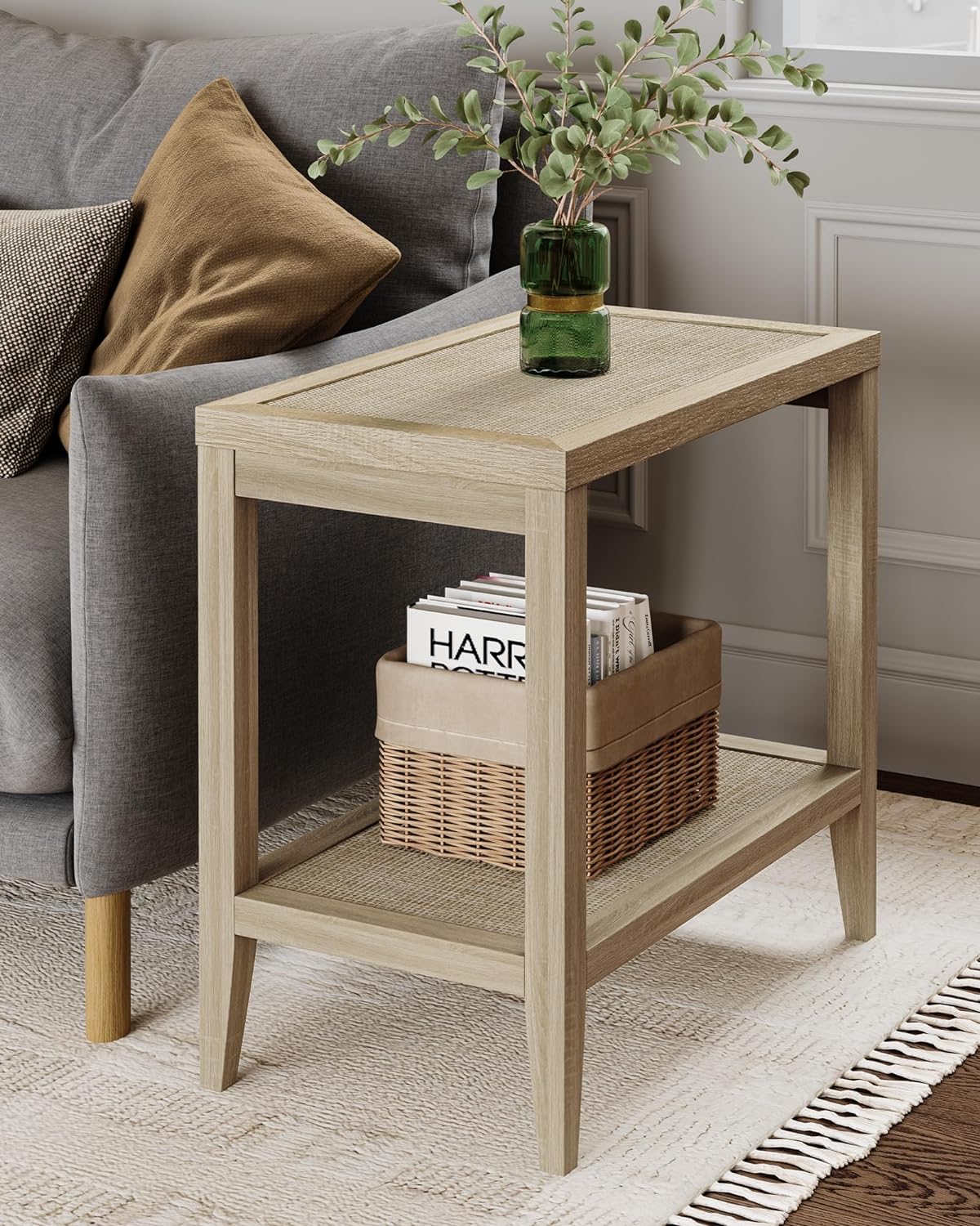 Savanna Rattan Boho End Table - Sicotas