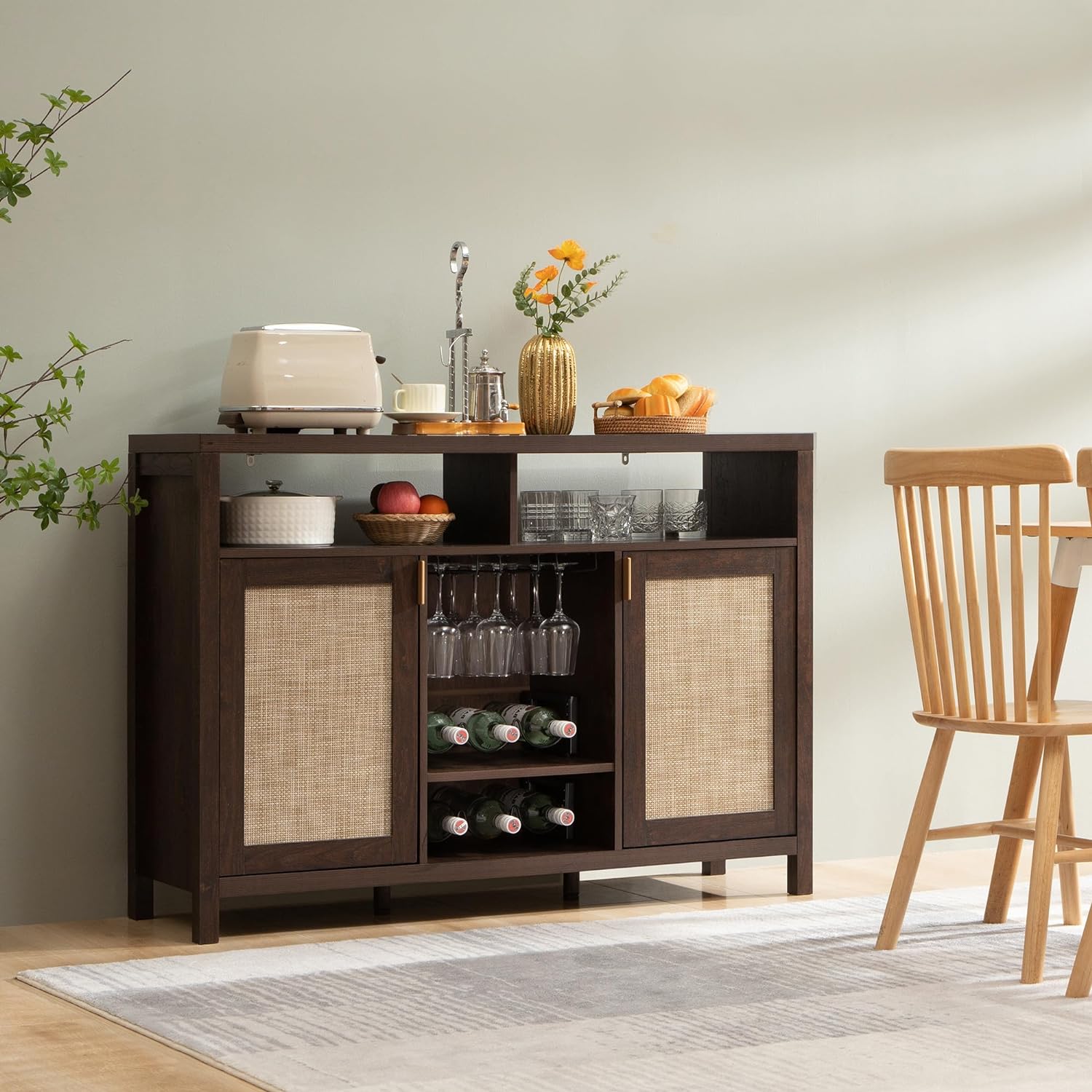 Savanna Bar Cabinet with Glass Holder