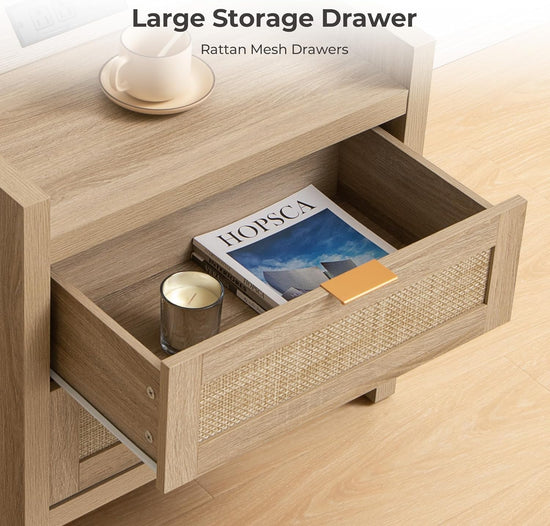 Savanna Nightstand with Charging Station