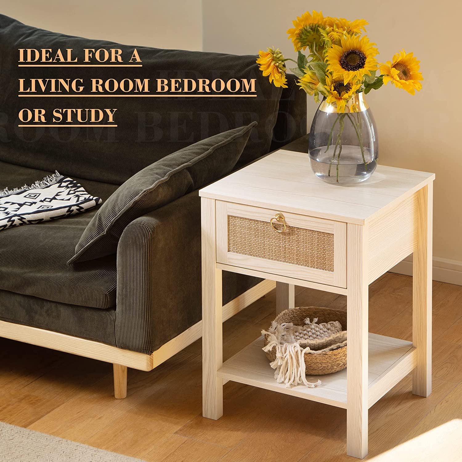 Savanna Bed Side Table with Doors - Sicotas