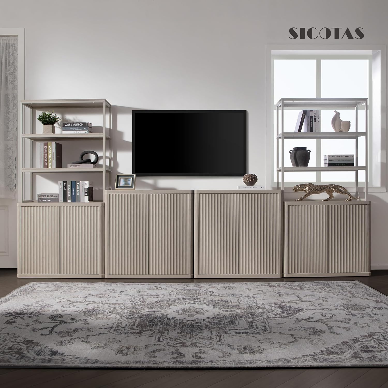 Cas 70.9Inch Bookshelf With doors - Sicotas