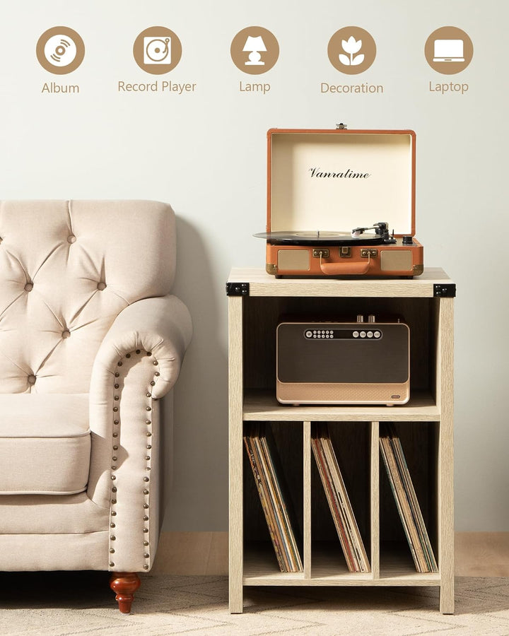 Record Cabinet,Natural Oak