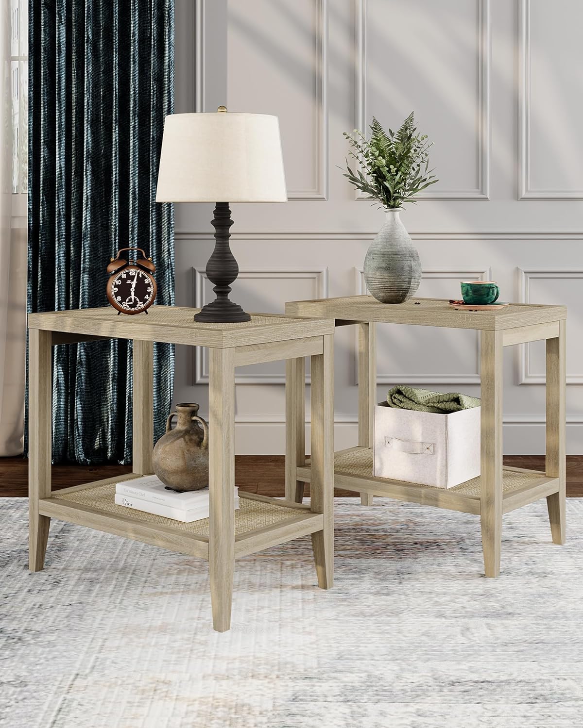 Savanna Rattan Boho End Table