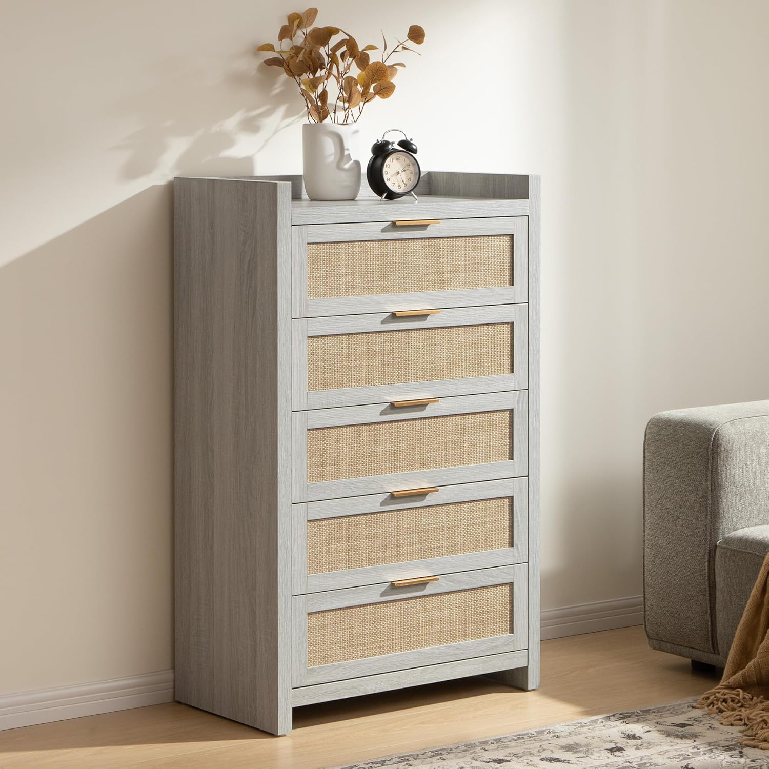 Savanna Wood Dresser, 5 Drawers - Sicotas