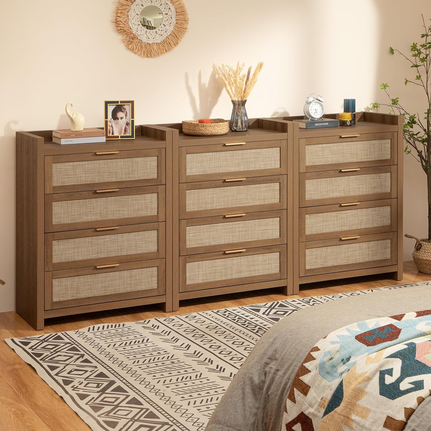 Savanna Wood Dresser, 4 Drawers - Sicotas