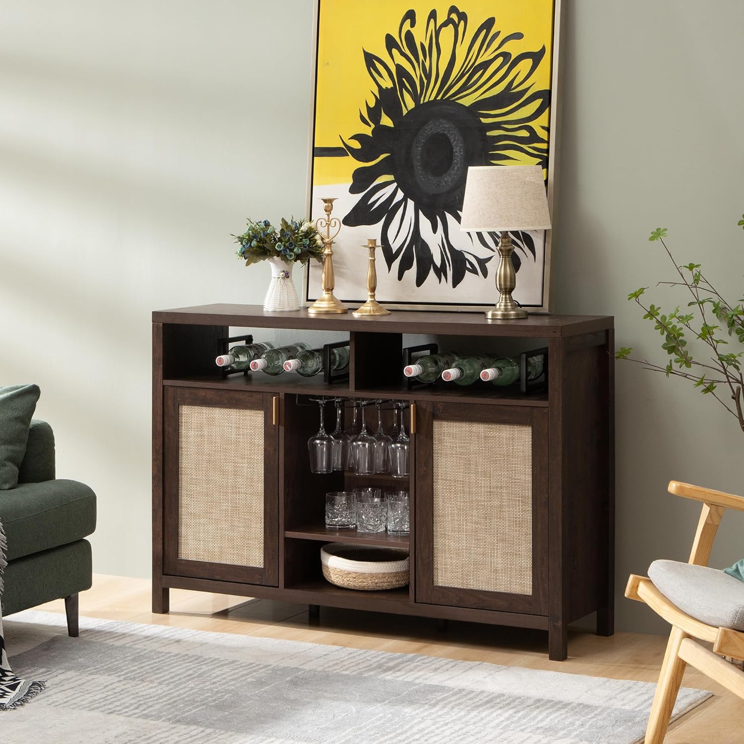 Savanna Bar Cabinet with Glass Holder