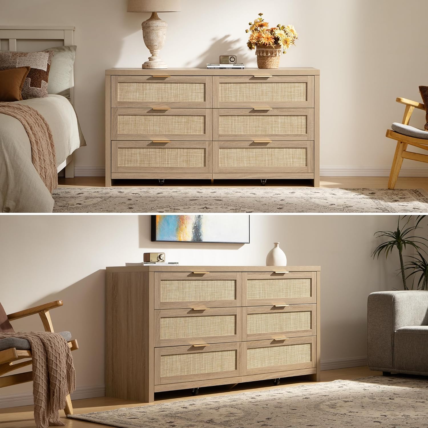 Savanna Wood Dresser, 6 Drawers - Sicotas